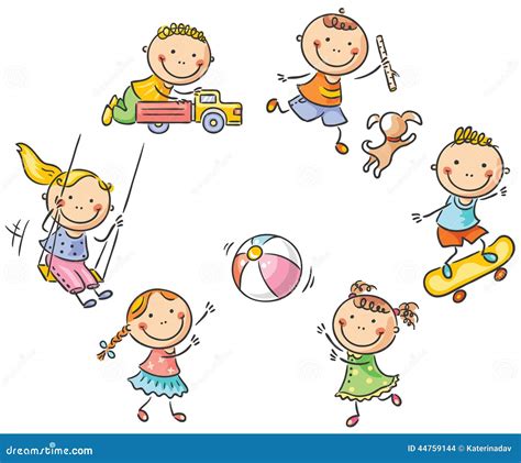 illustrazione di bambini che giocano e interagiscono