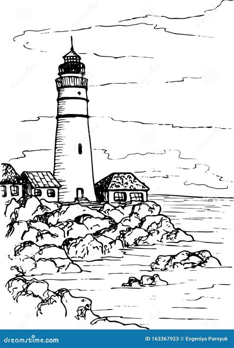 Un faro solitario su una costa rocciosa