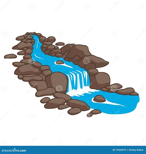 Illustrazione di una corrente d'acqua che scorre verso un punto luminoso