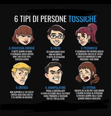 Infografica che illustra le caratteristiche delle persone tossiche