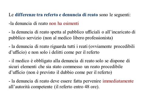 Diagramma che illustra la differenza tra referto e denuncia per uno psicologo