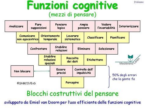 Diagramma che illustra le funzioni cognitive influenzate dagli Omega-3