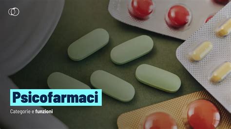 Schema che illustra le diverse classi di psicofarmaci e le loro aree di intervento