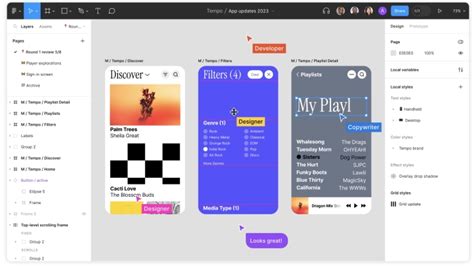 Screenshot di un'interfaccia collaborativa come Figma