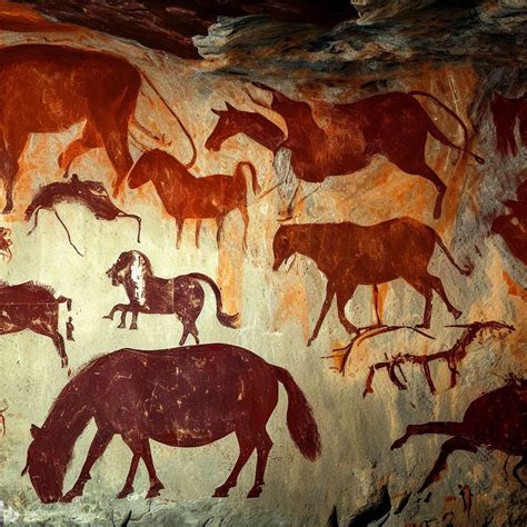 Arte rupestre paleolitica in una grotta