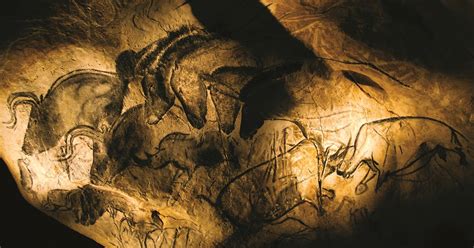 Dettaglio di un dipinto di rinoceronte nella Grotta di Chauvet