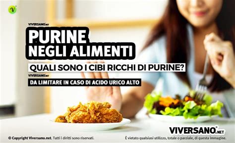 Tabella comparativa degli alimenti ricchi e poveri di purine