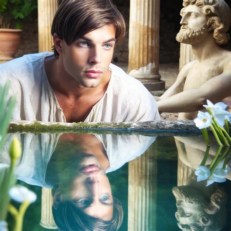 Rappresentazione antica del mito di Narciso