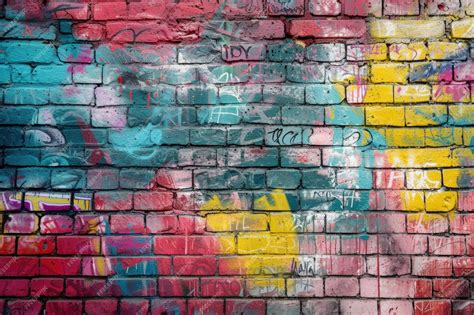 Un muro con graffiti e segni d'arte urbana