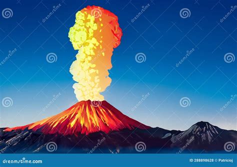 Illustrazione di un vulcano in eruzione con simboli di emozioni intense