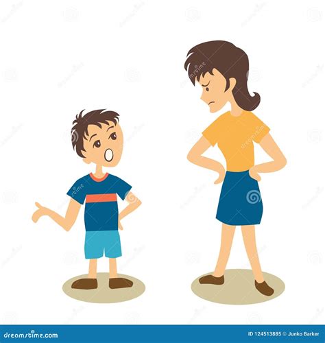 Illustrazione di un bambino che discute con un adulto