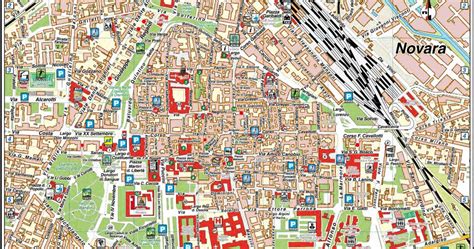 Mappa di Novara con evidenziato un centro medico