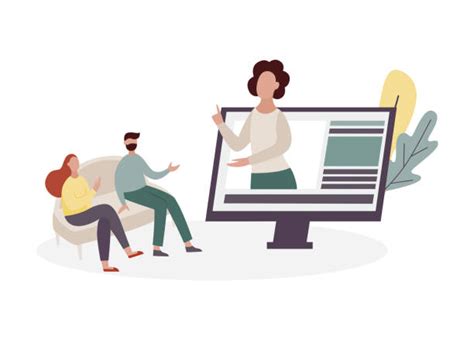 Illustrazione di un adulto che partecipa a una sessione di terapia online per l'ADHD