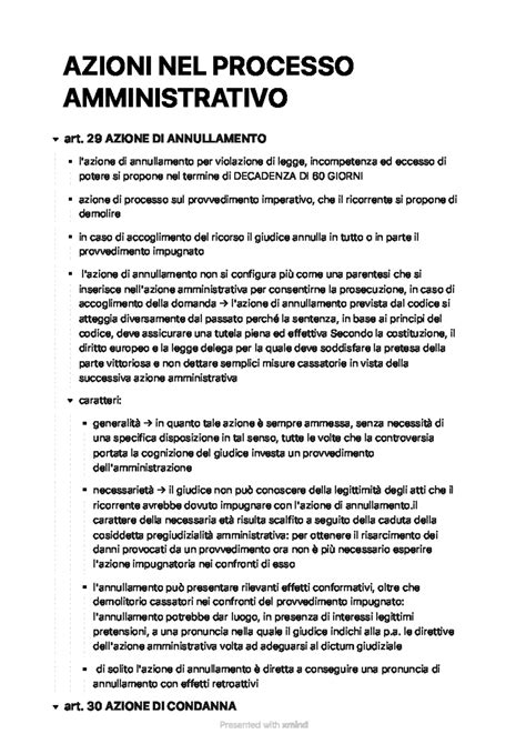 Diagramma che illustra le diverse azioni nel processo amministrativo