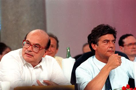 Bettino Craxi e Claudio Martelli durante un evento politico