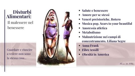 Infografica che elenca i principali disturbi alimentari e le loro caratteristiche