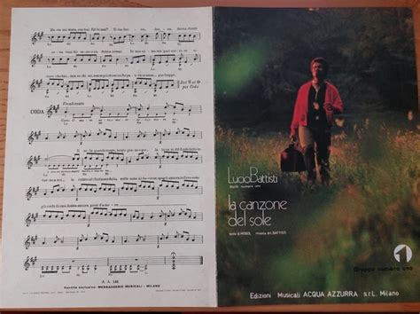 Partitura musicale di una canzone di Battisti