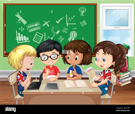 bambini in classe che lavorano