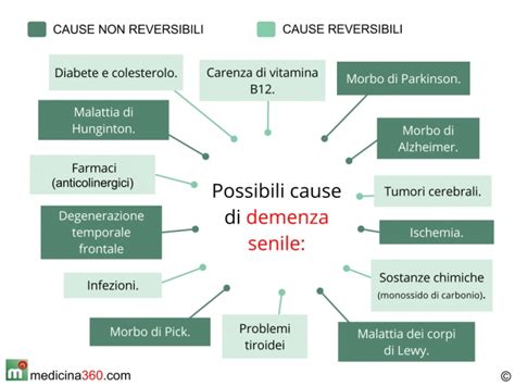 Diagramma che illustra le diverse cause della demenza