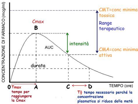 Diagramma che illustra i livelli plasmatici di venlafaxina nel tempo per formulazione a rilascio immediato e prolungato