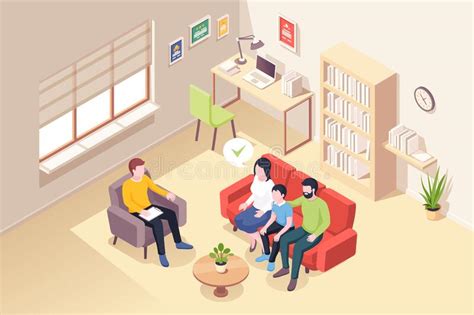 Illustrazione di una famiglia in terapia