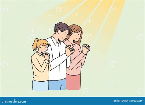 Illustrazione di persone che pregano insieme, con un fiume stilizzato che le collega