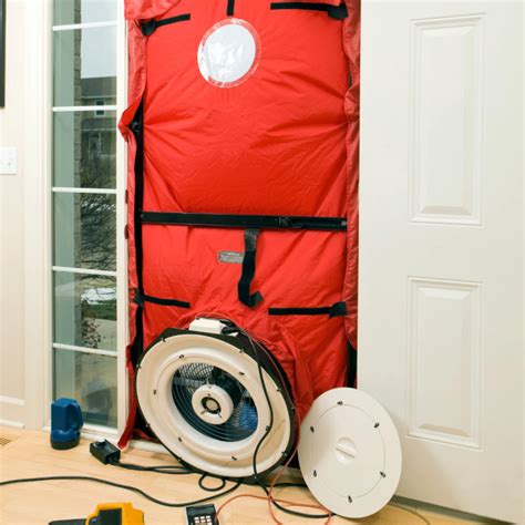 Ventilatore per Blower Door Test montato su una porta