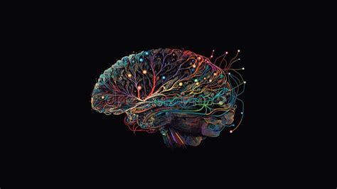 Illustrazione di un cervello con circuiti neurali spenti o deboli