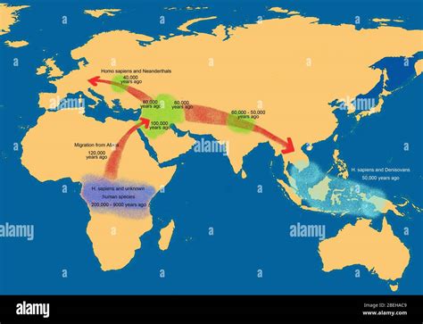 Mappa delle migrazioni umane e diffusione dei miti
