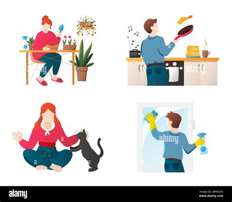 Illustrazione di un appartamento terapeutico con persone impegnate in attività