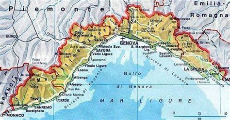 Mappa della Liguria con evidenziati i luoghi delle operazioni di polizia