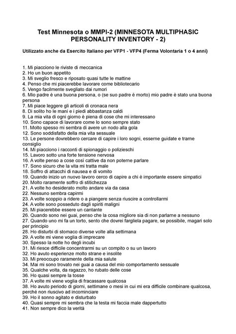 Schema del test Minnesota