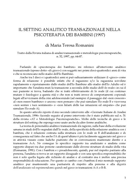 Il setting analitico