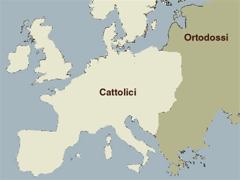 Illustrazione medievale che rappresenta la divisione tra Chiesa d'Oriente e d'Occidente