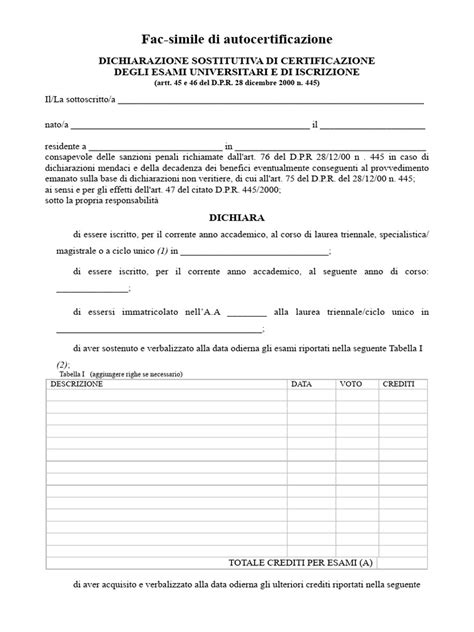 Documento di certificazione DSA