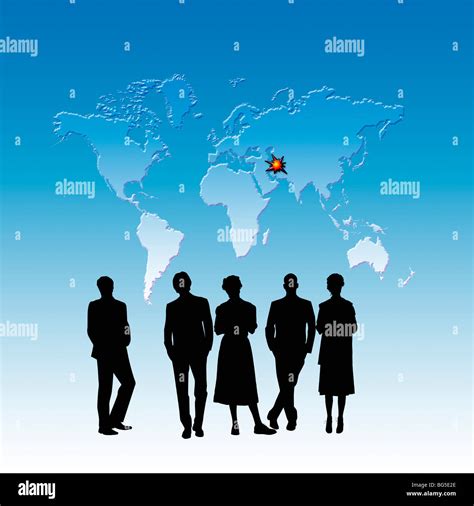 Persone che guardano una mappa del mondo con espressioni preoccupate