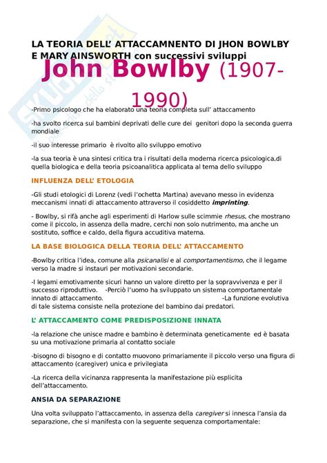 Teoria dell'attaccamento di John Bowlby
