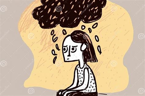 Illustrazione di una persona che si sente sopraffatta da pensieri oscuri