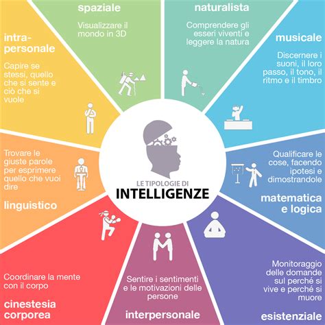 Infografica che illustra le diverse intelligenze secondo Gardner