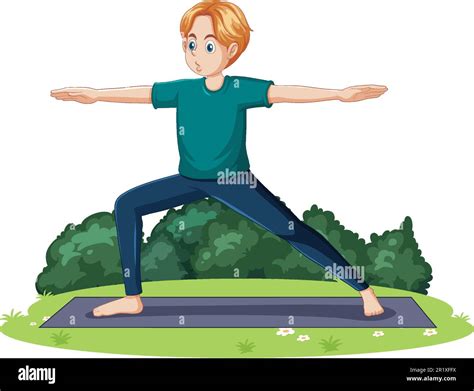 Illustrazione di persona che pratica yoga all'aperto