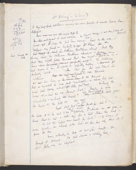 Manoscritto di Virginia Woolf
