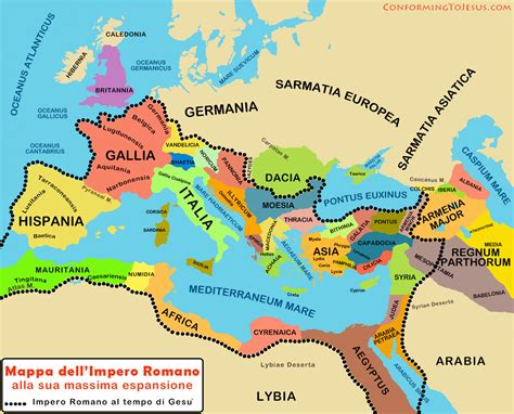 Mappa dell'Impero Romano con le prefetture costantiniane