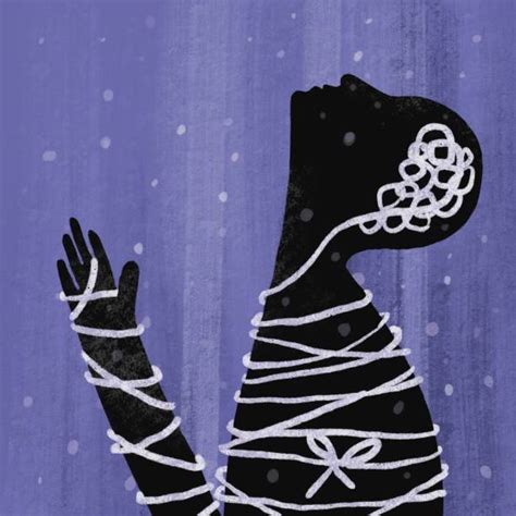 Illustrazione di una persona legata da fili invisibili a una figura distante