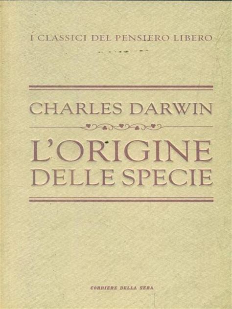Copertina dell'Origine delle Specie di Darwin