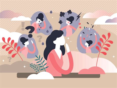 Illustrazione di una persona con emozioni contrastanti