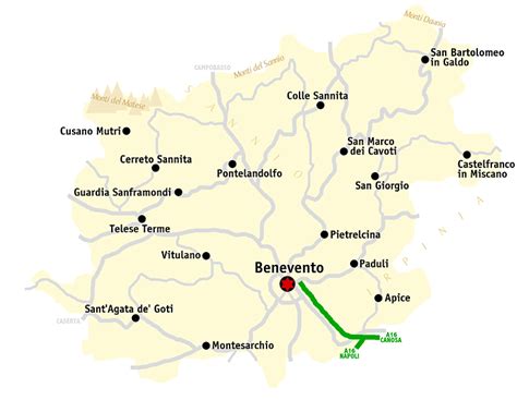Mappa della provincia di Benevento