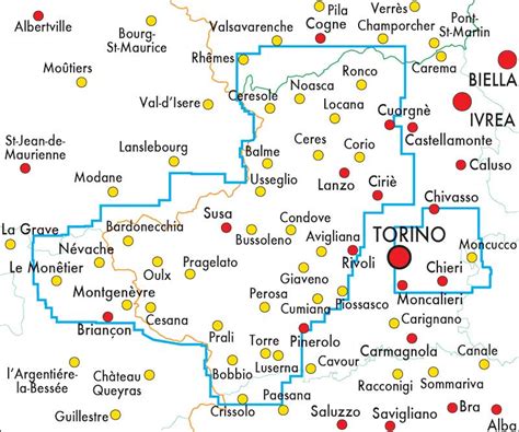 Mappa della provincia di Torino con evidenziate le sedi dei servizi