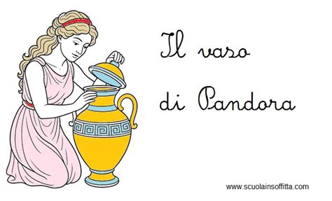 Raffigurazione di Pandora con attributi femminili e il vaso