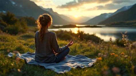 Persona che pratica mindfulness all'aperto