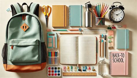 studenti che studiano con materiale scolastico ordinato in una borsa